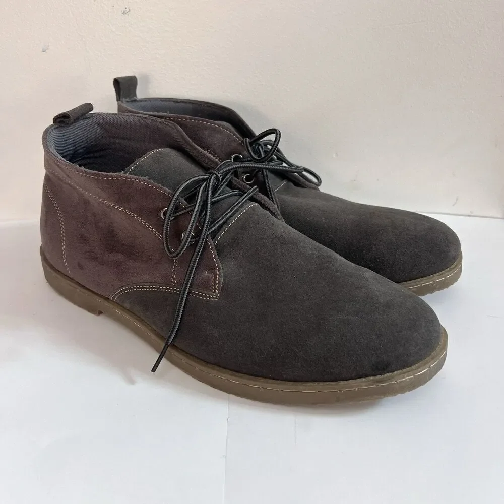 Atlas For Men Gray Suede Leather Chukka Ankle Boots EU 46 US 12 Classic Preppy